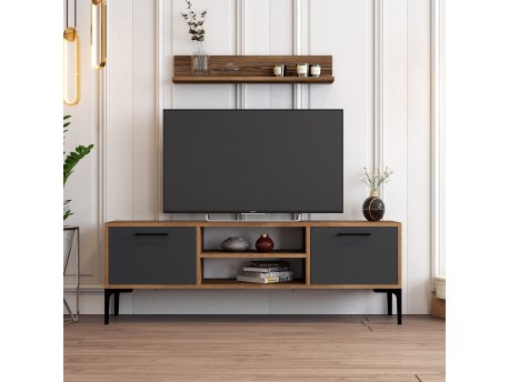 HANAH HOME TV polica Riga Anthracite (845HCT3104)
