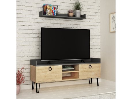 HANAH HOME TV polica Keday Oak Anthracite (855DTE3056)