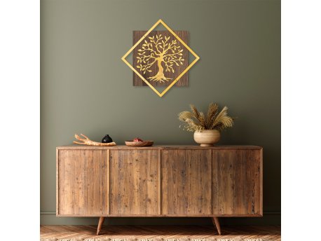WALLXPERT Zidna dekoracija Tree v2 Gold