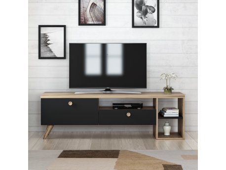 HANAH HOME TV polica Parion Black (382NRC1107)