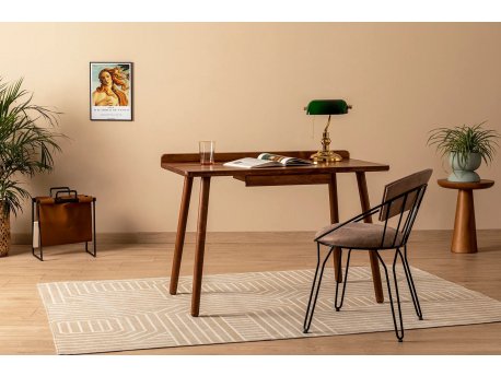 HANAH HOME Radni sto Novak Dark Walnut