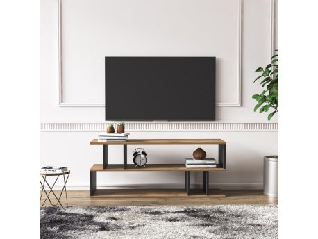 HANAH HOME TV polica Piramide Walnut Black (598MNM1131)
