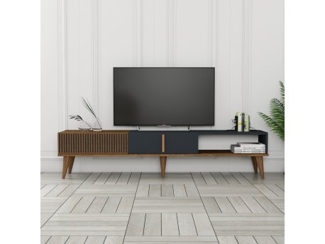 HANAH HOME TV polica Milan Alt Walnut Anthracite (845HCT3108)