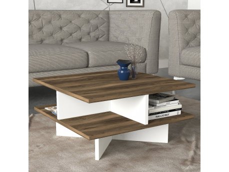HANAH HOME Sto za dnevnu sobu Hamton Walnut White