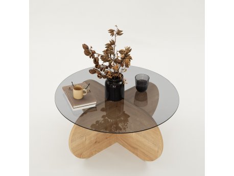 HANAH HOME Sto za dnevnu sobu Bubble Sapphire Oak Fume