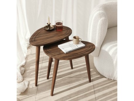 HANAH HOME Sto za dnevnu sobu Sweet Walnut (2 dela)