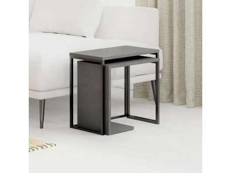 HANAH HOME Sto za dnevnu sobu Zigosh Retro Grey (2 dela)