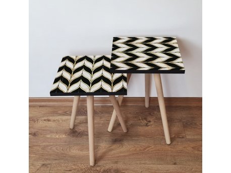 HANAH HOME Pomoćni stočić 2SHP130 White (2 dela)