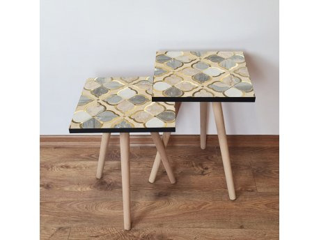 HANAH HOME Pomoćni stočić 2SHP136 Grey (2 dela)