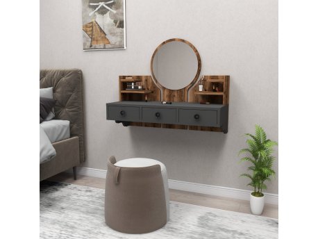 HANAH HOME Polina Light Walnut Anthracite