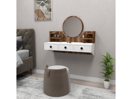 HANAH HOME Polina Light Walnut White