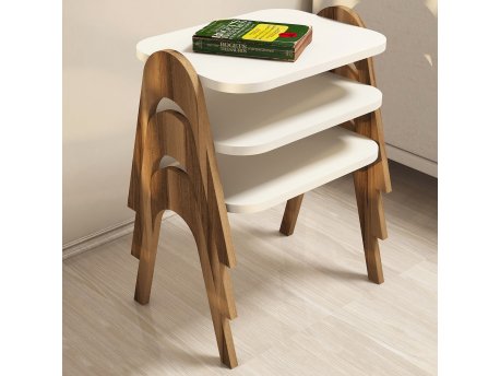 HANAH HOME Pomoćni stočić Paris Walnut Cream