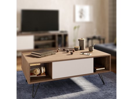 HANAH HOME Sto za dnevnu sobu Mistico Walnut White 2