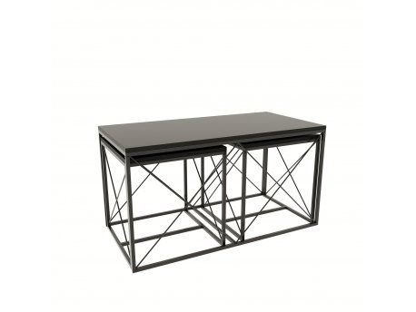 HANAH HOME Sto za dnevnu sobu Defne Anthracite (3 komada)