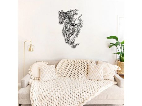 WALLXPERT Zidna dekoracija Metal Horse Line Art APT724 v2
