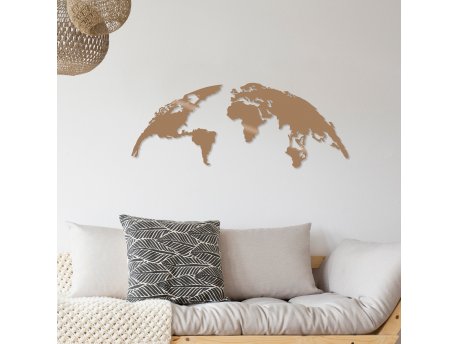 WALLXPERT Zidna dekoracija World Map Small Copper