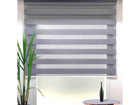 WALLXPERT Zebra zavesa Pliseli Grey (130 x 260)