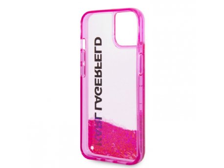 KARL LAGERFELD Maska za iPhone 14 LIQ. GLITTER ELONG PINK (KLHCP14SLCKVF)