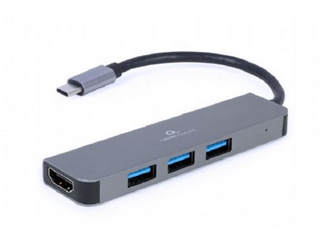 GEMBIRD Tip-C multiport USB hub, 3x USB-A, 1x HDMI (A-CM-COMBO2-01)