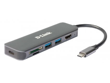 D LINK 6u1, USB-C HUB (DUB-2327)