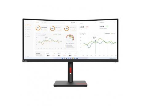 LENOVO ThinkVision T34w-30 (Raven Black) 3440x1440 WLED, HDMI, DP, USB-C, RJ-45, zakrivljen (63D4GAT1EU)