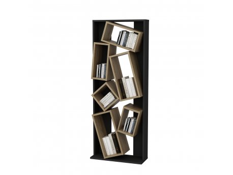 HANAH HOME Polica za knjige Carmen Black Oak