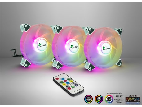 INTER TECH ARGUS RS-06 RGB set 3 ventilatora i kontroler sa daljinskim upravljacem