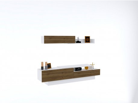HANAH HOME TV polica Elda White Walnut (835PUQ3008)