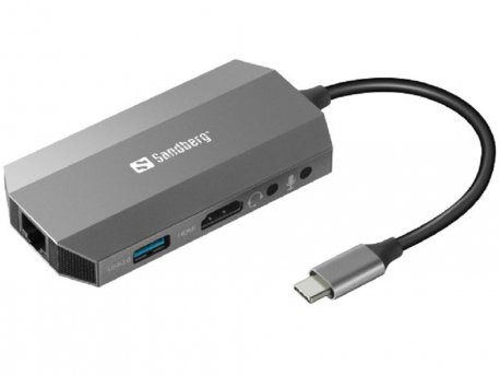 Sandberg 6in1 USB-C - HDMI/USB 3.0/USB C/LAN PD 136-33 (30189)