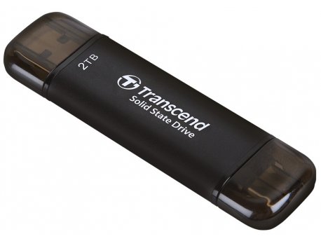 TRANSCEND Eksterni SSD 2TB, Tip-C / Tip-A, crni TS2TESD310C