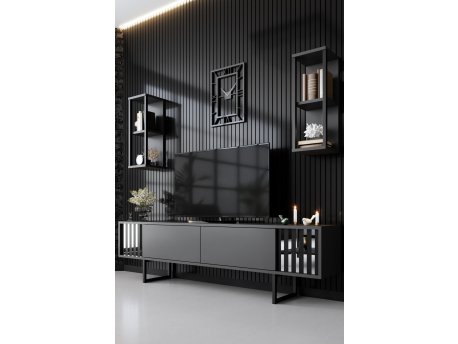 HANAH HOME TV polica Chrome Line Anthracite Black (618BLY1142)