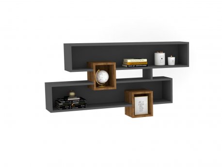 HANAH HOME Zidna polica Karen Walnut Anhtacite