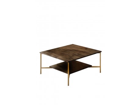 HANAH HOME Sto za dnevnu sobu Gold Line Walnut Black