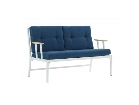 HANAH HOME Lotus White Dark Blue