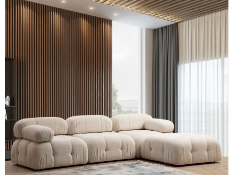 Atelier del Sofa Ugaona garnitura Bubble Cream Bouclette L1 O1 1R PUF