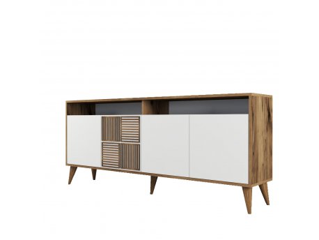HANAH HOME Komoda Milan Walnut White 1