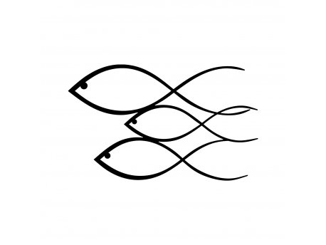 WALLXPERT Zidna dekoracija Fish Black