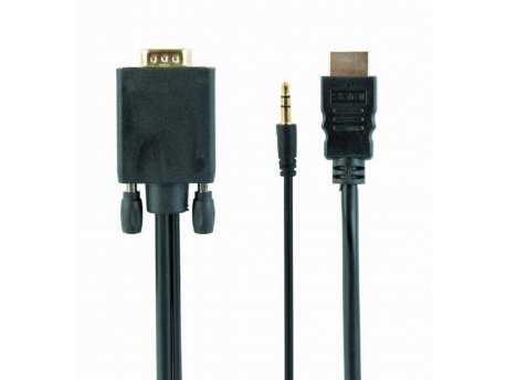 GEMBIRD A-HDMI-VGA-03-5M Gembird HDMI to VGA and audio adapter cable, single port, 5m, black FO (19629)