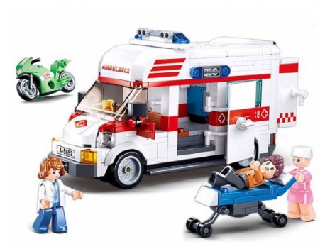 SLUBAN Kocke, ambulantno vozilo sa figurama 328kom (A072636)
