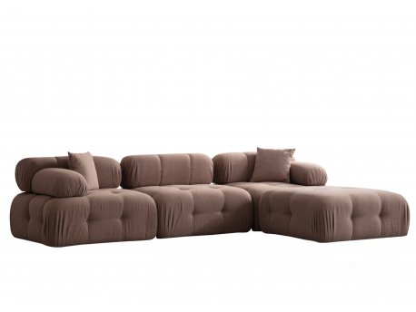 Atelier del Sofa Ugaona garnitura Doblo 3 Seater with Pouffe ( L1 O1 1R Pouffe) Cappuccino