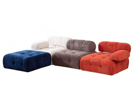 Atelier del Sofa Ugaona garnitura Doblo 3 Seater with Pouffe ( L1 O1 1R Pouffe) Multicolor