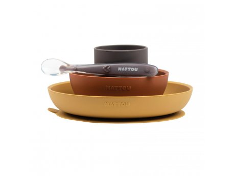 Nattou Set za večeru - 4 elementa oker (A074928)