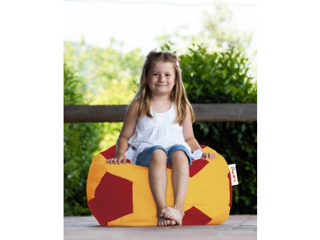 Atelier del Sofa Lazy bag Football Kids Pouf Yellow Red