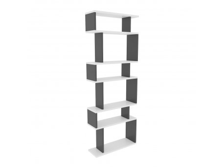 HANAH HOME Polica za knjige Bates White Anthracite