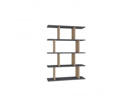 HANAH HOME Polica za knjige Harmon Anthracite Oak