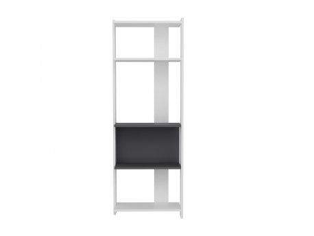 HANAH HOME Polica za knjige Abis Wide White Anthracite