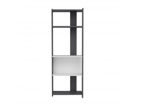HANAH HOME Polica za knjige Abis Wide Anthracite White