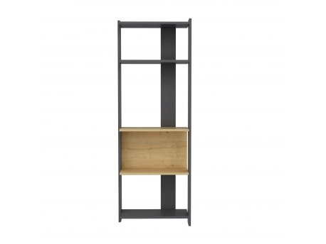 HANAH HOME Polica za knjige Abis Wide Anthracite Oak