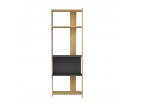 HANAH HOME Polica za knjige Abis Wide Oak Anthracite
