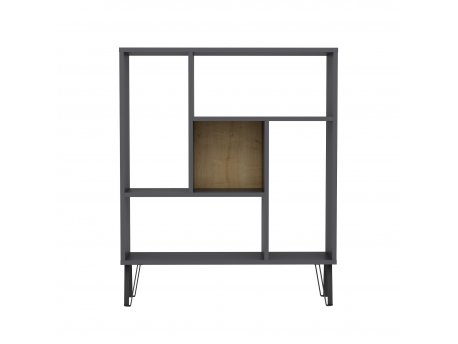 HANAH HOME Polica za knjige Arven Anthracite Oak